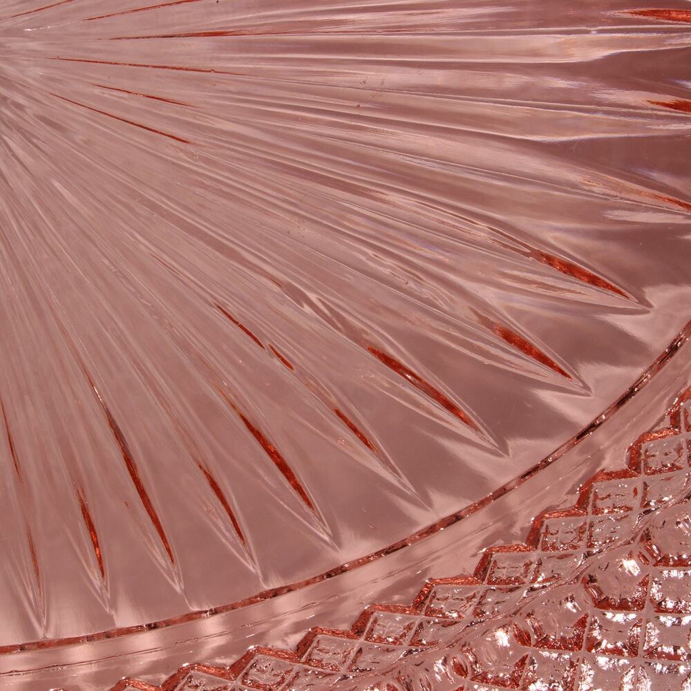 VTG Anchor Hocking Pink Depression Glass 12” Oval Serving Platter Miss America - Picture 4 of 8